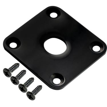Imagem de Musiclily Pro Metal Fundo Plano Jack Plate Guitarra Placa de Jack Estilo Quadrado para Epiphone USA Les Paul Style, Preto