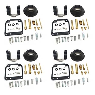 Imagem de Kit de reparo de carburador, válvula de agulha, parafuso de ar, diafragma a vácuo e flutuador para Yamaha XJR400 1993-1998 XJR 400 (4 conjuntos)