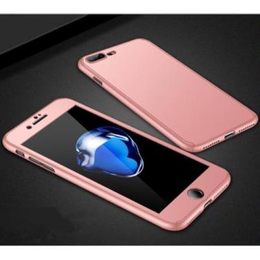 Imagem de Capa protetora de corpo inteiro 360 para telefone, vidro para iPhone 11 Pro Max XS X XR 7 8 Plus 6 6S 5 5S SE 2 2020 Capa dura à prova de choque, rosa dourada, para iPhone 5 5S SE