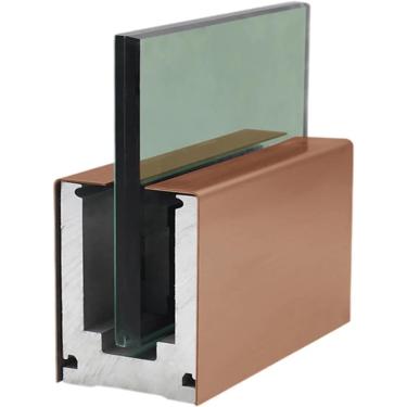 Imagem de Trilhos de corrimão de vidro, 1m-10m de comprimento, painel de cerca de vidro, braçadeira para pátio, piscina, loft, escadas, varanda, ouro rosa, l 10m/394 tamanhos