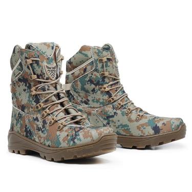 Imagem de Bota Coturno Militar Adventure Couro Cano Alto Acero Ripstop-Masculino