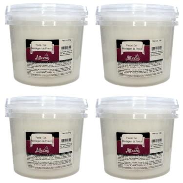 Imagem de Vaselina em Pasta Gel Para Montagem De Pneus Balde Com 4 X 3 Kgs Econômico Vegetal Altezza Industrial Biodegradável Monta Pneu