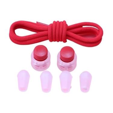 Imagem de No Tie Shoelaces Rubber Band For Shoes Round Elastic Laces Sneakers Lazy Sport Laces Without Binding Shoestrings(Red)