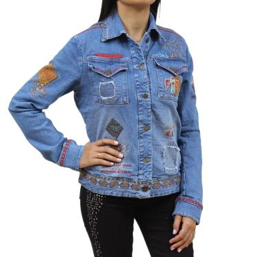 Imagem de Jaqueta Jeans Feminina Bordada Tassa 34073