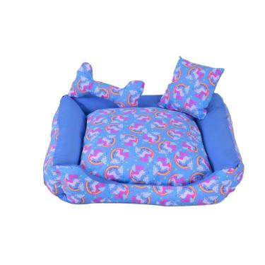 Imagem de Cama Pet Onix Grande Uniazul Almofadinha Ossinho 60x60x15cm
