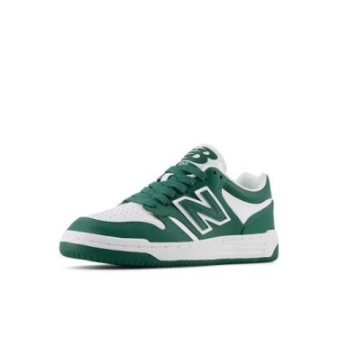 Imagem de New Balance Tênis infantil unissex 480 V1 com cadarço, Team Forest Green/White, 5 Big Kid