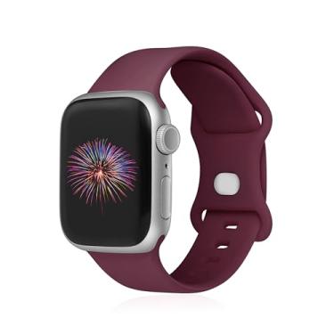Imagem de GINNARY Pulseiras esportivas compatíveis com Apple Watch 38 mm/40 mm/41 mm/42 mm/44 mm/45 mm/49 mm, mulheres e homens, pulseira de silicone macio compatível com iWatch Ultra2/Ultra Series