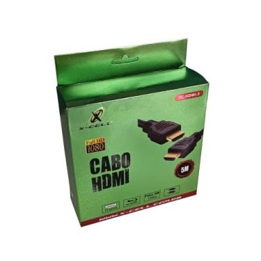Imagem de Cabo Hdmi Gold 5m Metros Mts 3d Full Hd Blindado Tv Pc - X-CELL, 5 MET