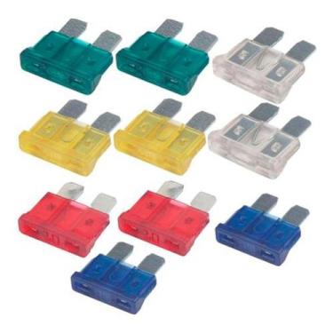 Imagem de Kit com 10 Fusíveis de Lamina 10-15-20-25-30 Amperes - Pen Tech