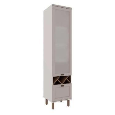 Imagem de Cristaleira 50cm Porta de Vidro e 1 Gavetão para Cozinha MDF - GenialF