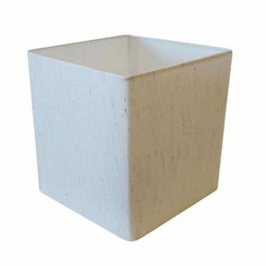 Imagem de Cúpula em tecido quadrada abajur luminária cp-25/25x25cm linho bege - 