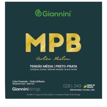 Imagem de Encordoamento giannini violao genwbs nailon preto/prata (i-6 / 7)