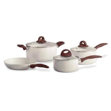 Imagem de Jogo Panelas 04 Peças Ceramic Life Smart Plus Vanilla Brinox, Vanila, 