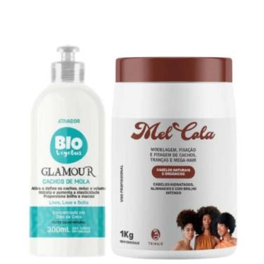 Imagem de Mel Cola 1kg +Ativador Cachos de Mola Glamour 300ml Trihair