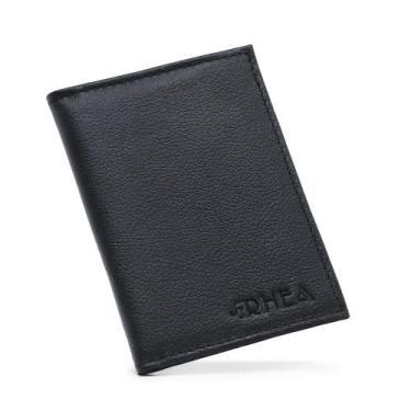 Imagem de carteira porta documento carro couro Unissex - RHEA, Preto