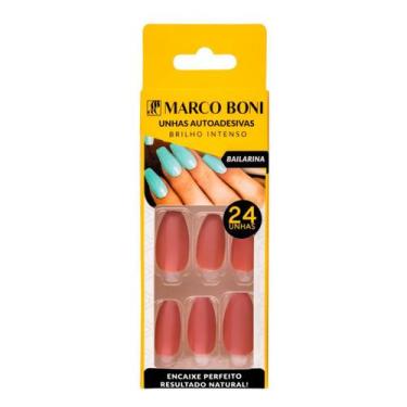Imagem de Unhas Postiças Adesivas 24UN Modelo Bailarina Marco Boni, Nude Escuro