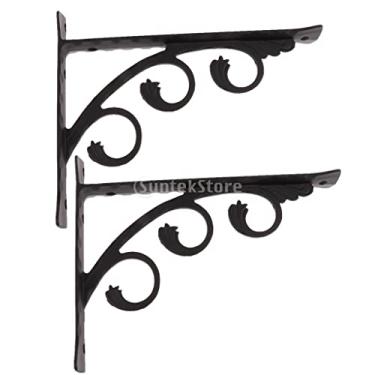 Imagem de Serenable 2pcs Suporte De Prateleira De Metal Montado Em Parede Suporte De Prateleira Em Forma De L Suporte Floral - 15x12cm