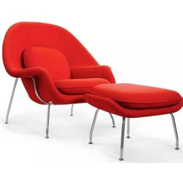 Imagem de Poltrona Womb Chair com Puff - Outros, Vermelha