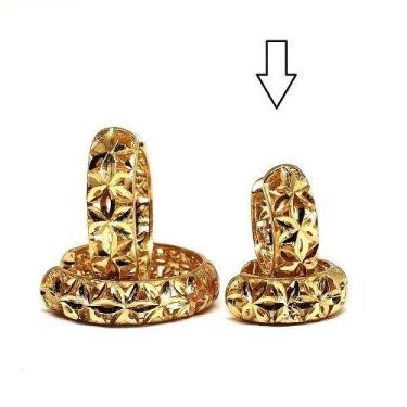 Imagem de Brinco de ouro 18k  Argola 1,2Cm e 1,7Cm - Elegancy Joias