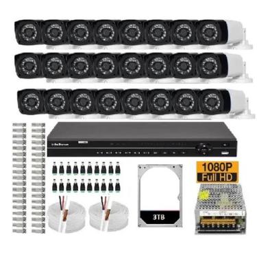 Imagem de Kit 32 Cameras Segurança 1080 Full Hd Dvr Intelbras 32ch mhdx Alta Res