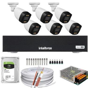 Imagem de Kit 6 Câmeras Segurança Color 1080p 2.8mm Dvr Intelbras 1tb