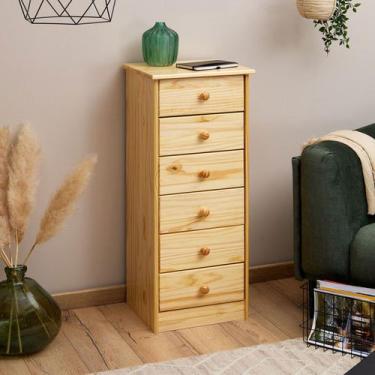 Imagem de Cômoda Organizadora Madeira 6 Gavetas Rondo - IDIMEX, Natural