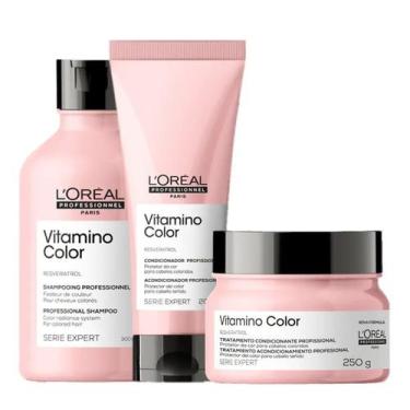 Imagem de Kit loreal vitamino color resveratrol shampoo + cond.+ mascara - LOREA