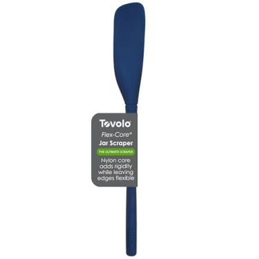 Imagem de Tovolo Raspador de espátula de silicone Flex-Core, índigo profundo - Espátula de borracha de cabo longo com cabeça angular para colher e raspar - Espátulas resistentes ao calor para uso na cozinha,