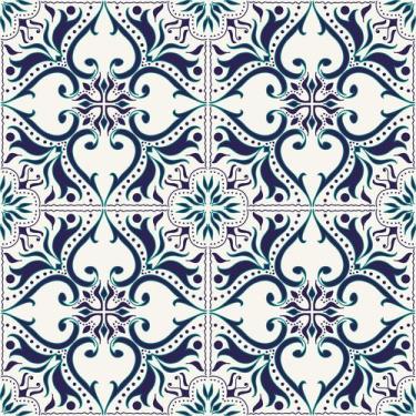 Imagem de Papel de Parede Autoadesivo Vinílico Reforma Cozinha Azulejo Português