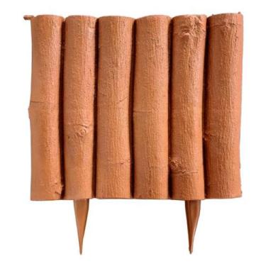 Imagem de Cerca para jardim decorativa kit com 1 m rústica plástico reciclado - 