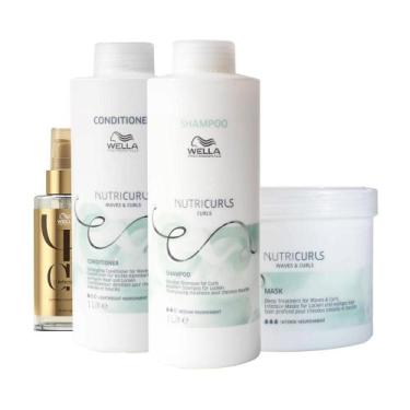 Imagem de Kit Wella Professionals Nutricurls - Sh + Cond + Másc + Óleo