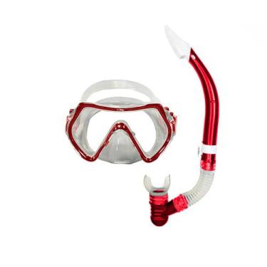 Imagem de Kit Mergulho Gold Sports Pacific Diver Silicone, Único, Vermelho, Unis