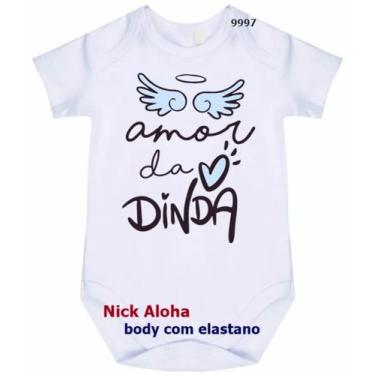 Imagem de body bebê amor da dinda cód 9997 - nick aloha, Branco, P