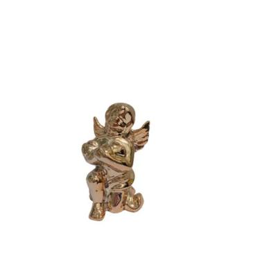 Imagem de Enfeite decorativo anjo ceramica metalico 8cm - decoracao - GL Home, R