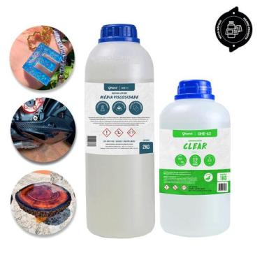 Imagem de Resina Epoxi Cristal Aditivada Para Mesas Kit C/ 3 Kg - Ohana Produtos