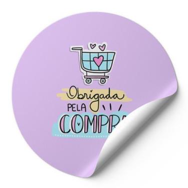 Imagem de 120 Etiquetas Auto Colante Adesivos Redondos Obrigada Pela Compra Fund