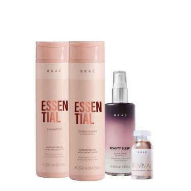 Imagem de Kit Braé Essential Shampoo Condicionador Beauty Sleep e Revival Ampola