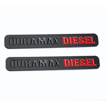 Imagem de Emblema de caminhão Yoaoo 2x OEM Black Duramax Diesel Allison Silverado 2500 3500 Hd Gmc Sierra Matte Preto Vermelho