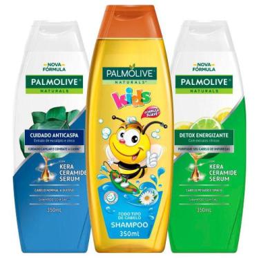 Imagem de Kit Shampoo: Detox 350ml + Anticaspa Classic 350ml + Naturals Kids 350