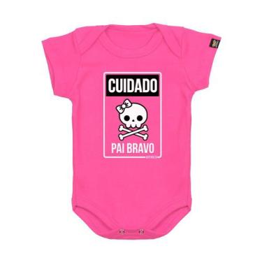 Imagem de Body Bebê Pai Bravo Rosa - Art Rock, g