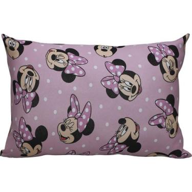 Imagem de Fronha Portallar Malha Disney Estampada Big Minnie 48cmx68cm Rosa