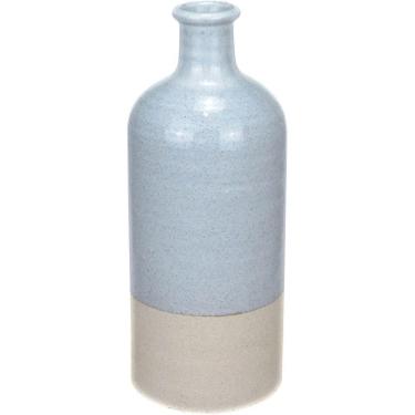 Imagem de Vaso Decorativo Enfeite Casa Aparador Garrafa Home&co Cerâmica 30x12x12cm Cinza