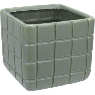 Imagem de Vaso Decorativo Enfeite Casa Aparador Home&co Cerâmica 13x15x15cm Verde
