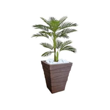 Imagem de Planta Artificial Árvore Palmeira Areca 1,1m kit + Vaso Trapezio D. Gr
