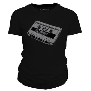 Imagem de Camiseta Feminina - Fita K7. - DASANTIGAS, Preto, Preto, P