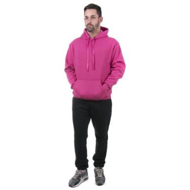 Imagem de Conjunto Moleton Masculino Calça Preta e Blusa de Moletom cor Pink - I