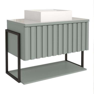 Imagem de Gabinete para Banheiro 1 Porta Basculante 85 cm Havai Pistache - MGM -