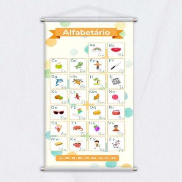 Imagem de Banner Didático Escolar Alfabetário 4 Letras 120x65cm - PlimShop