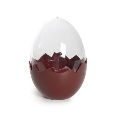 Imagem de Ovo Transparente Base Dourada em Acrílico - P 11cm x 8cm - Cromus Pásc