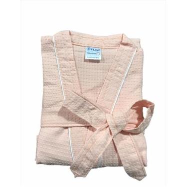 Imagem de Roupão de Banho Briza Piquê Adulto c/ Viés 100% Algodão Manga Curta (5